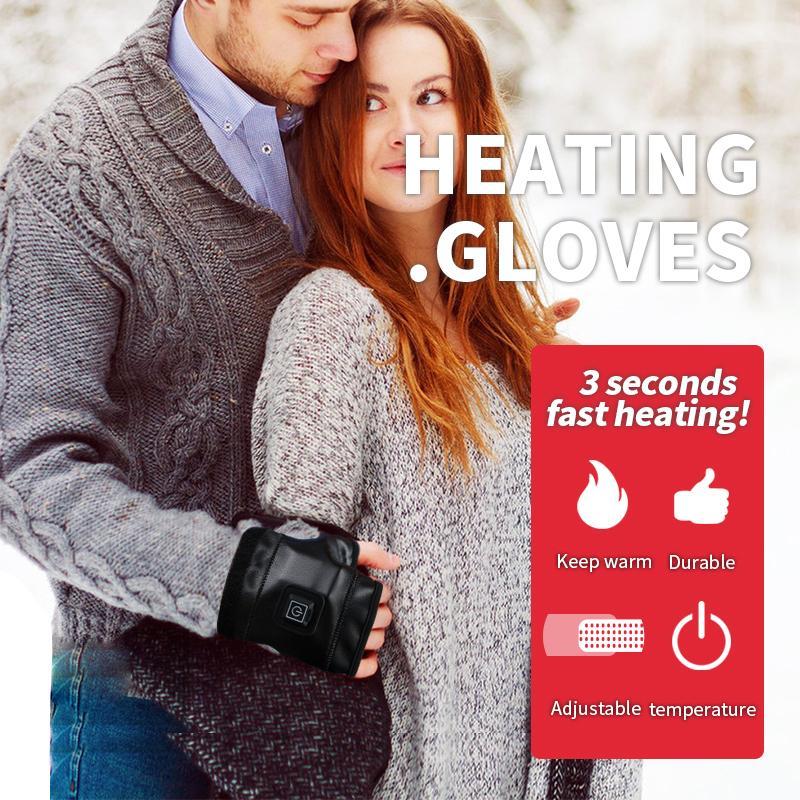 USB Rechargeable Heated Gloves, Winter Warm Gloves with 3 Heat Levels, Fashionable Elastic Heated Gloves for Women & Men