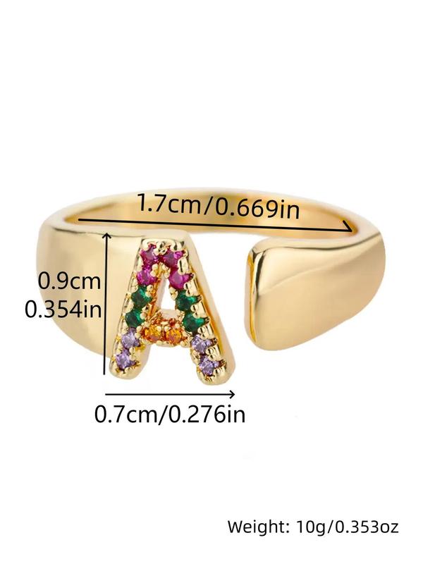 Fashion Alphabet Design Cuff Ring, Punk Style Letter Pattern Open Cuff Ring For Women & Men, Fashion Accessories For Party, Daily Clothing Decor