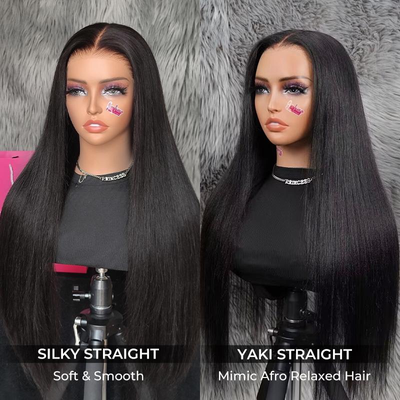 ISEE M-Cap Wear Go Straight & Yaki Straight 9x6 HD Lace Wig Pre Bleached Tiny Knots Human Hair Wig