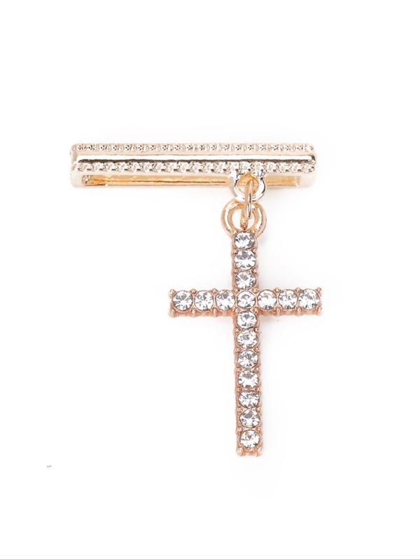 Rhinestone Decorated Cross Watch Band Charm, Fashionable Watch Band Decor for Women & Girls, Trendy All-match & Exquisite Watch Accessories for Birthday Gift