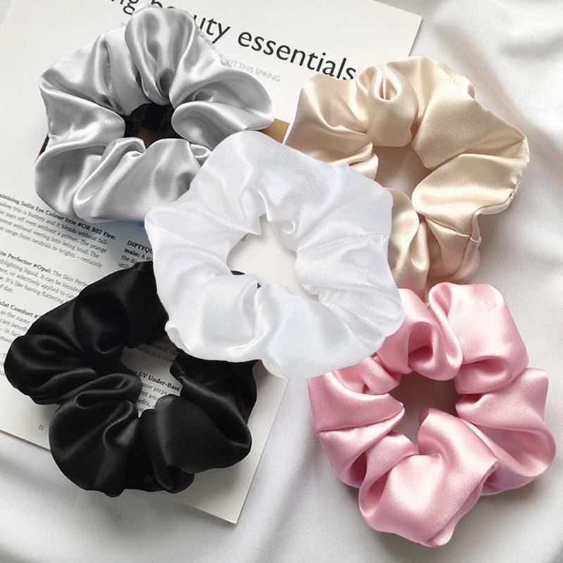 Vigorous Hair Extensions Gift-Satin Fashion Scrunchie Band