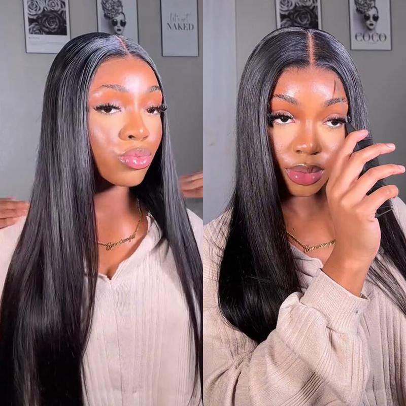 ISEE M-Cap Wear Go Straight & Yaki Straight 9x6 HD Lace Wig Pre Bleached Tiny Knots Human Hair Wig