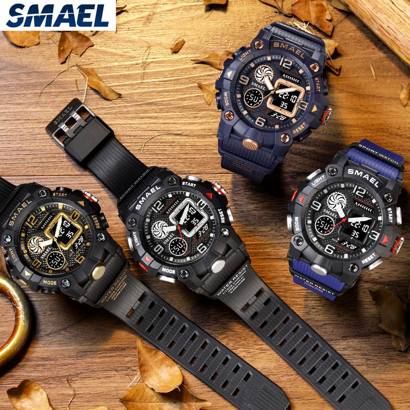 SMAEL Fashion Large Dial Personalized Trend Multifunction Waterproof Outdoor Sports Men's Watch 8055