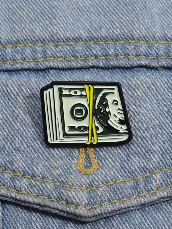 Creative Money Design Brooch, Fashion Alloy Badge for Daily Clothing Decor, Trendy All-match & Exquisite Brooch for Birthday Gift