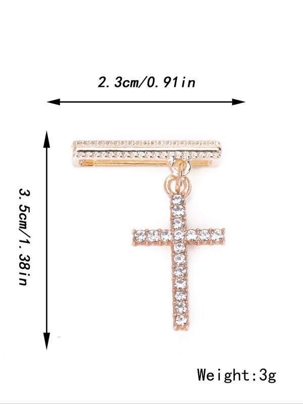 Rhinestone Decorated Cross Watch Band Charm, Fashionable Watch Band Decor for Women & Girls, Trendy All-match & Exquisite Watch Accessories for Birthday Gift