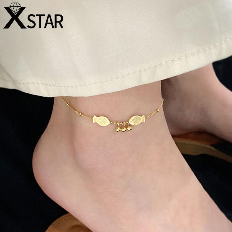 Pisces Anklets for Women Ball Pendant Fish Anklet Chain Stainless Steel Ankle Bracelet with Gift Box Jewelry Gift Non Fade Fashion Accessories Summer Matching Jewelry