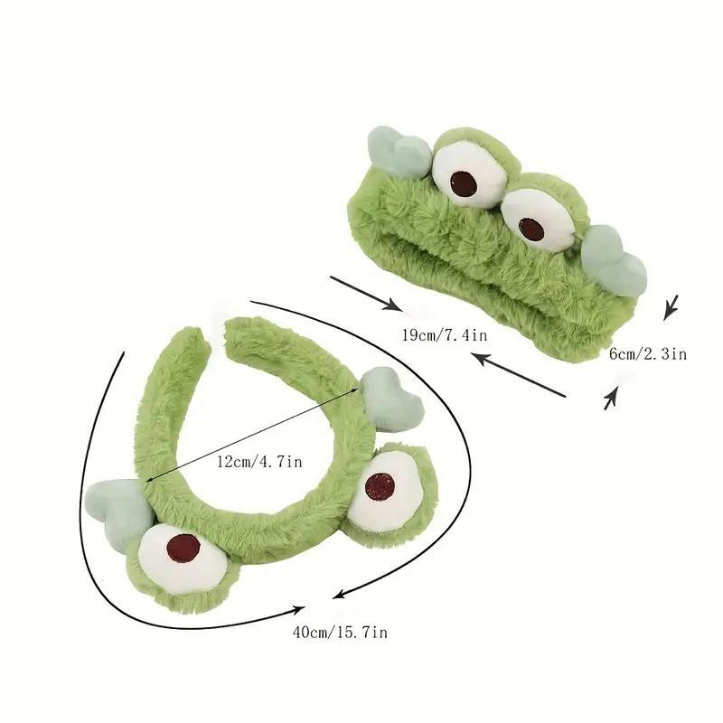 Frog Eye Design Headband (2pcs), Cute Plush Hair Hoop, Fashion Hair Accessories for Women & Girls