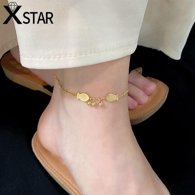 Pisces Anklets for Women Ball Pendant Fish Anklet Chain Stainless Steel Ankle Bracelet with Gift Box Jewelry Gift Non Fade Fashion Accessories Summer Matching Jewelry