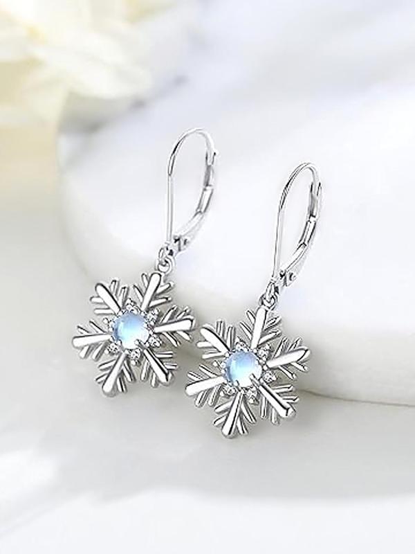 Rhinestone Decor Snowflake Design Dangle Earrings, Elegant Jewelry for Women for Party, Daily Clothing Decor, Trendy All-match & Exquisite Jewelry for Gift