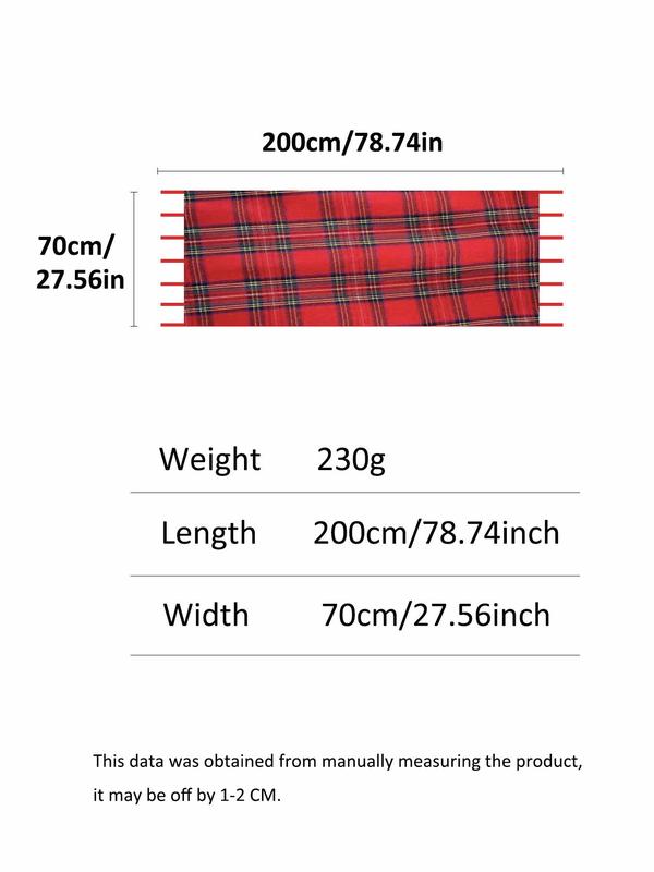 Women's Plaid Pattern Tassel Decor Scarf, 2024 New Style Casual Soft Warm Thick Shawl for Fall & Winter, Fashion Accessories for Women & Girls Dainty Gift for Your Love