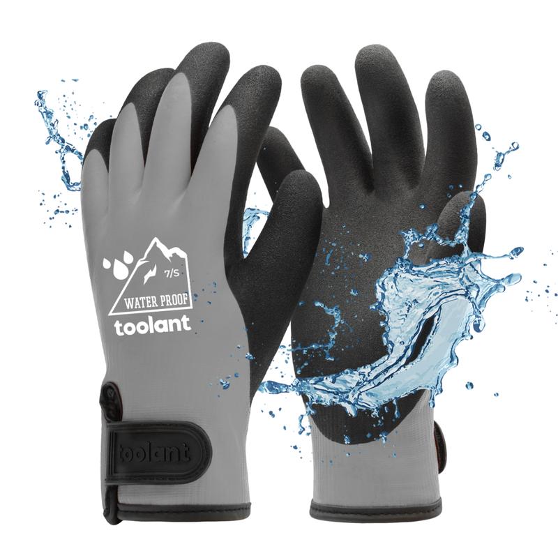 Heavy Duty Winter Gloves, Latex Fully Soaked, 100% Waterproof Gloves, Thermal Insulated Winter Dipped Gloves