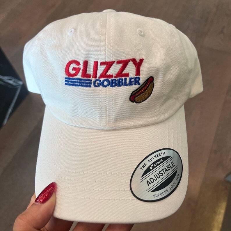 Glizzy Gobbler Cost-co Hot Dog Funny Dad Hat. Funny gift accessories