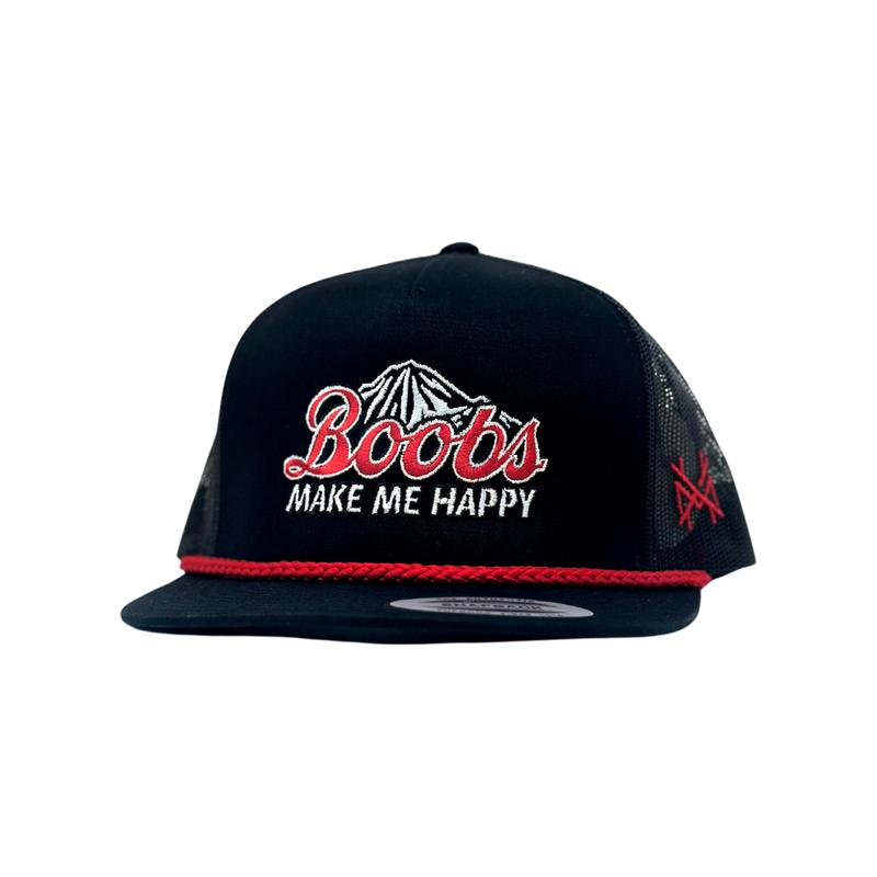 Boobs Make Me Happy Trucker Hat by The Mad Hatter Company