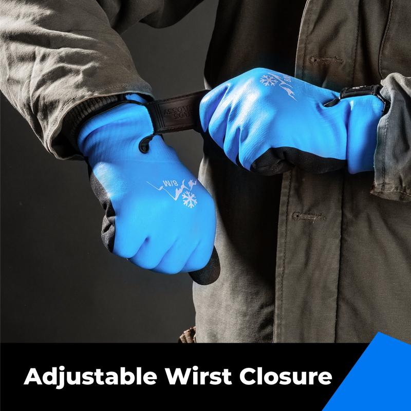 Heavy Duty Winter Gloves, Latex Fully Soaked, 100% Waterproof Gloves, Thermal Insulated Winter Dipped Gloves