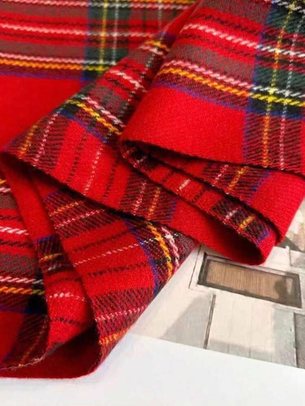 Women's Plaid Pattern Tassel Decor Scarf, 2024 New Style Casual Soft Warm Thick Shawl for Fall & Winter, Fashion Accessories for Women & Girls Dainty Gift for Your Love