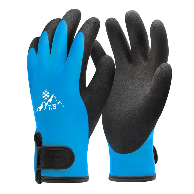 Heavy Duty Winter Gloves, Latex Fully Soaked, 100% Waterproof Gloves, Thermal Insulated Winter Dipped Gloves