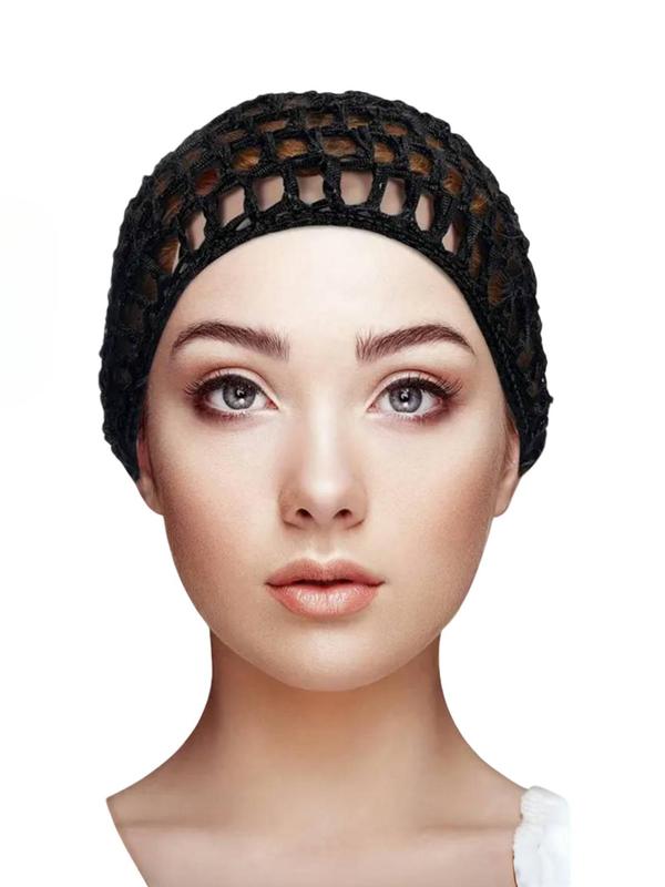 Solid Color Hollow Out Design Beanie Hat, Casual Elastic Hair Cap for Women, Fashionable Hair Accessories for Daily Wear