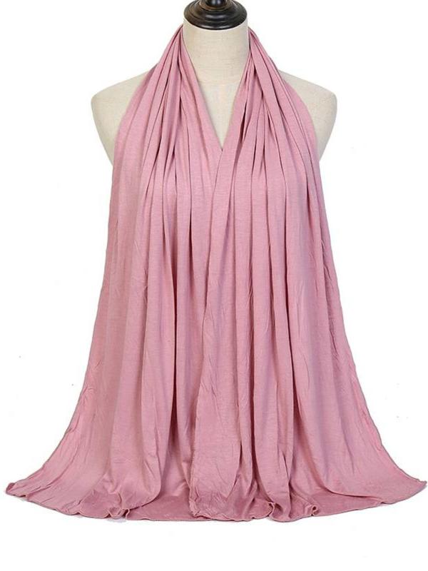 Women's Simple Style Plain Color Scarf, Elegant Trendy Warm Comfy Shawl, Casual Fashionable Scarf for Fall & Winter