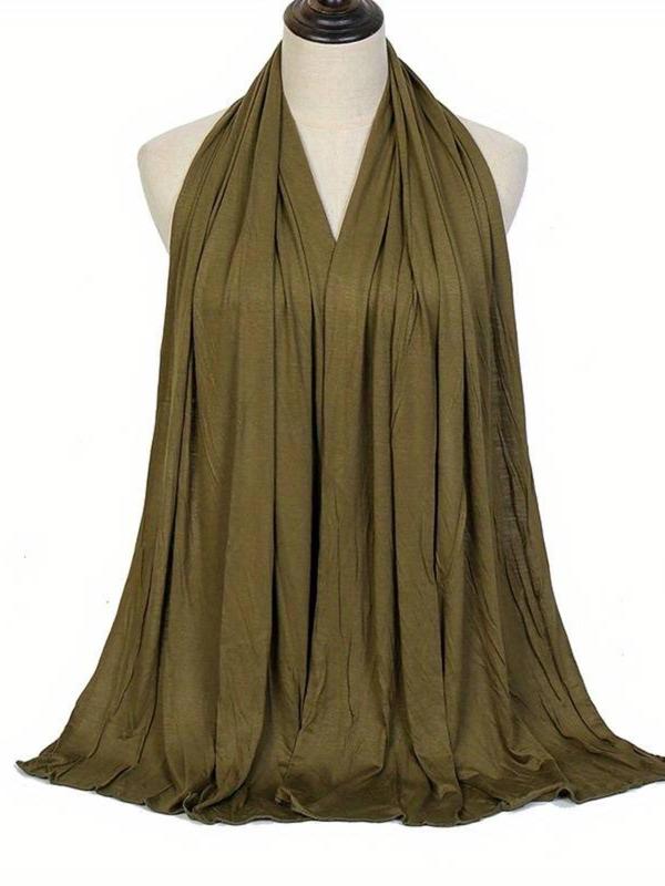 Women's Simple Style Plain Color Scarf, Elegant Trendy Warm Comfy Shawl, Casual Fashionable Scarf for Fall & Winter