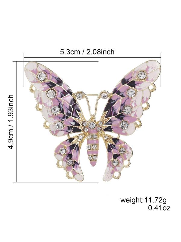 Butterfly Design Brooch, Rhinestone Decorated Brooch for Women & Men, Fashion Accessories for Party, Daily Decor, Trendy All-match & Exquisite Brooch for Gift