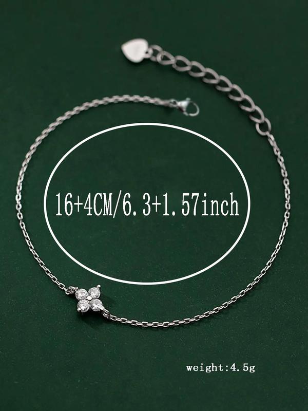 Women's Elegant Rhinestone Decorated Flower Design Bracelet, Trendy Casual Bracelet, Fashionable Jewelry for Women for Daily Wear