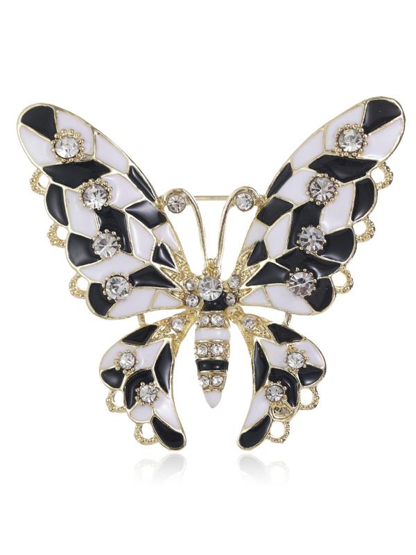 Butterfly Design Brooch, Rhinestone Decorated Brooch for Women & Men, Fashion Accessories for Party, Daily Decor, Trendy All-match & Exquisite Brooch for Gift