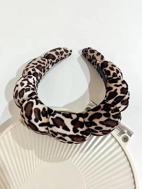 Fashion Leopard Print Padded Hair Hoop, Casual Hair Accessories for Women & Girls, Minimalist Headwear Suitable for Thick Hair