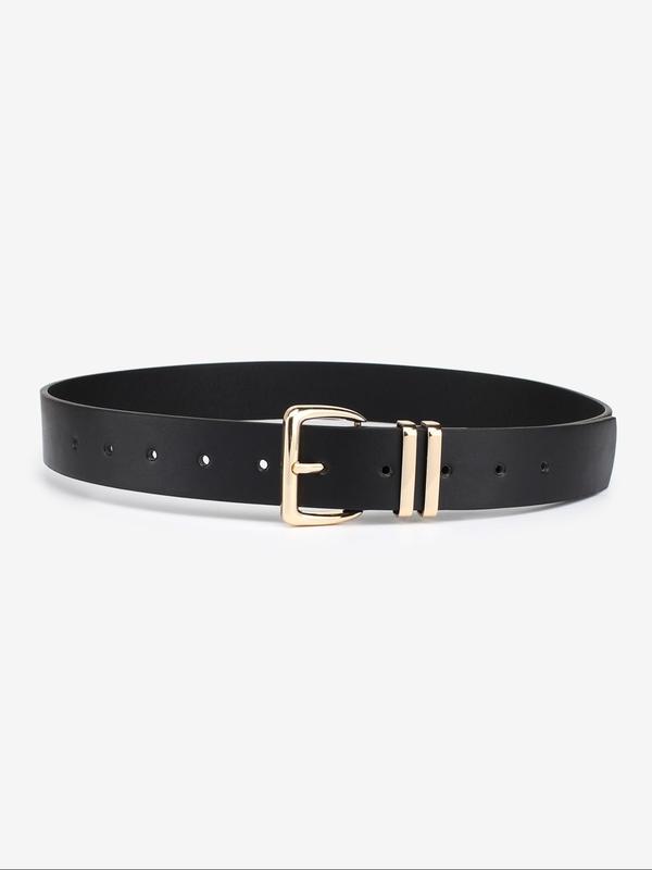 Women's Fashionable Solid Color PU Buckle Belt, Casual Waistband for Jeans Pants, Fashion Belt for Party, Daily Clothing Decor, Trendy All-match & Exquisite Belt for Gift