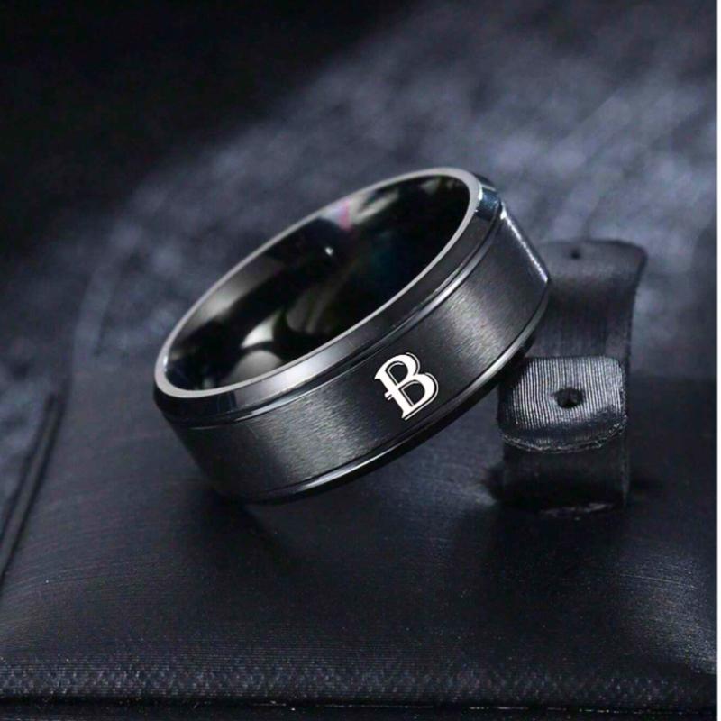 Letter Rings Popular Fashion Steel Alloy Jewelry For Men Daily Wear Create A Stylish Look