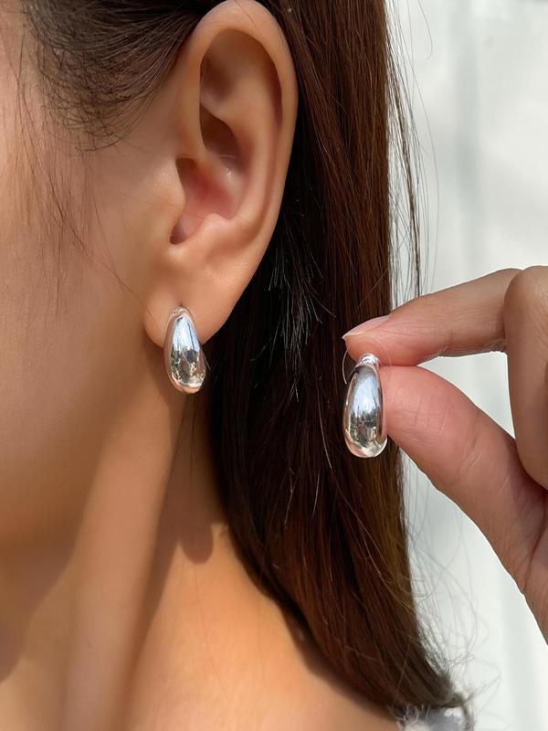 Water Drop Shaped Dangle Earrings, Fashionable Chunky Earrings for Women, Casual Jewelry for Party, Daily Clothing Decor, Trendy All-match & Exquisite Jewelry for Birthday Gift