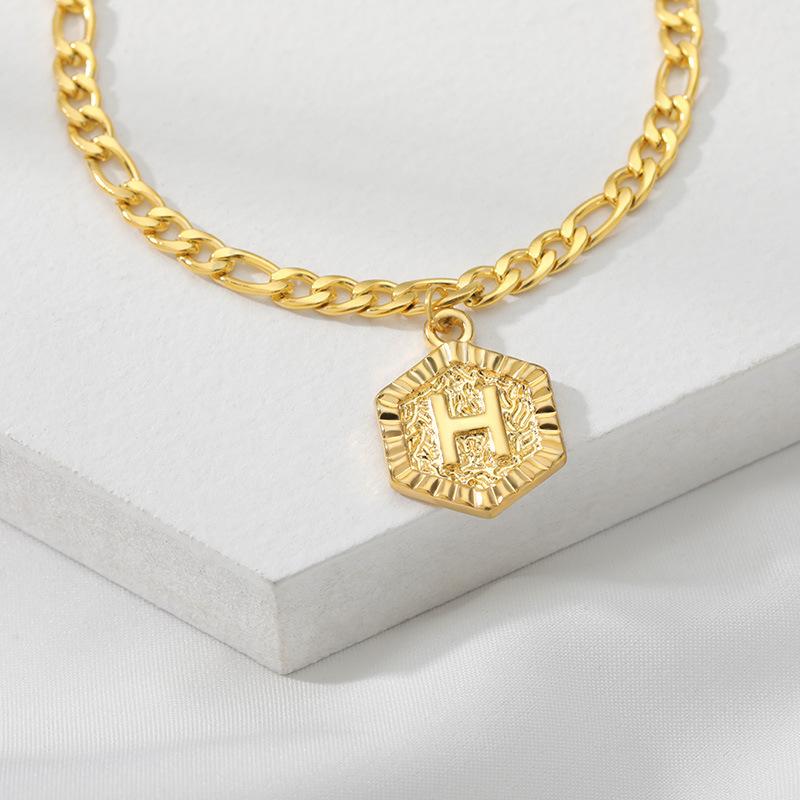 Gold Exquisite Daily Simple Casual High Polished Unisex Initial Letter A to Z Water Bracelet Anklet