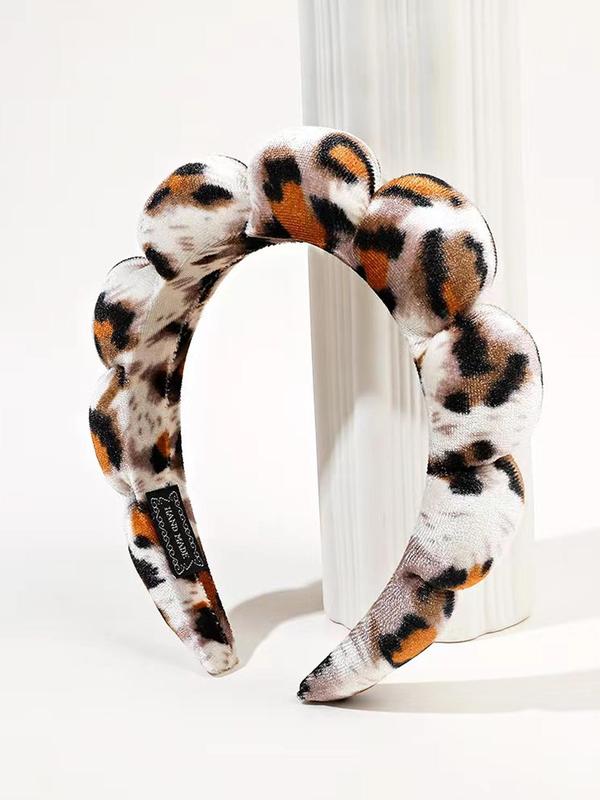 Fashion Leopard Print Padded Hair Hoop, Casual Hair Accessories for Women & Girls, Minimalist Headwear Suitable for Thick Hair