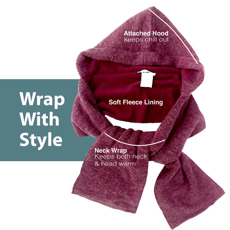 35° Below 3-in-1 Warm and Cozy Hooded Scarf. Wear as a Scarf, Hoodie and Wrap. Easy to Wear, Soft Micro-fleece and Acrylic Knit, 53” Scarf Length.