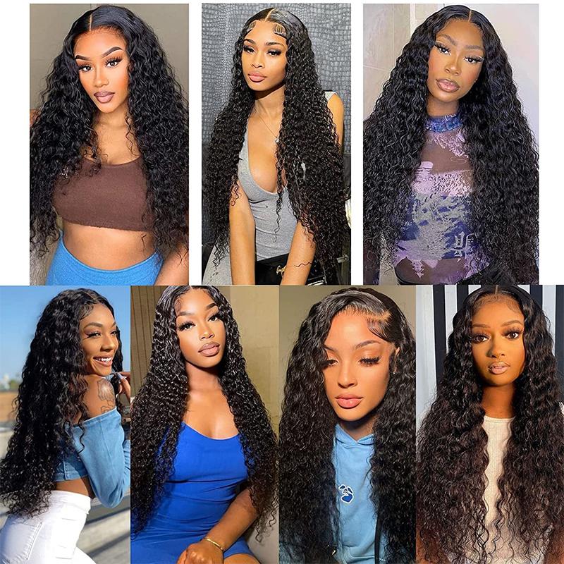 STERLY Hair 13x6 Deep Wave Full Lace Frontal Wigs For Women Natural Color 180%density