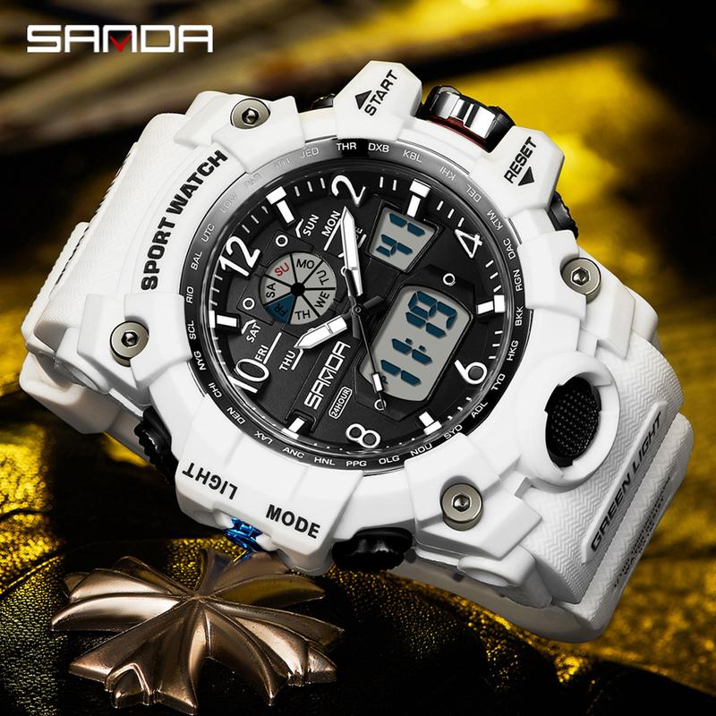 SANDA 3169 Sports Casual Waterproof LED Display Multifunction Men's Watch Analog-Digital Watch