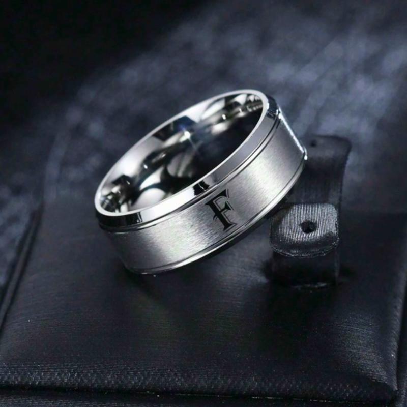 Letter Rings Popular Fashion Steel Alloy Jewelry For Men Daily Wear Create A Stylish Look