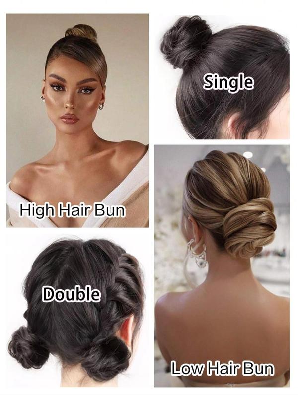 3 Inch Synthetic Fake Hair Bun, Natural Fluffy Hair Bun, Synthetic Hairpiece for Women & Girls, Suitable for Daily Use