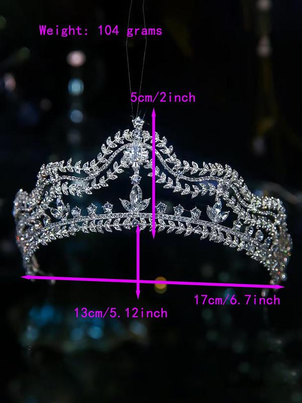 Rhinestone Decorated Crown Tiara, Elegant Headband for Wedding Bridal Party Formal Occasions, Fashion Hair Accessories for Women