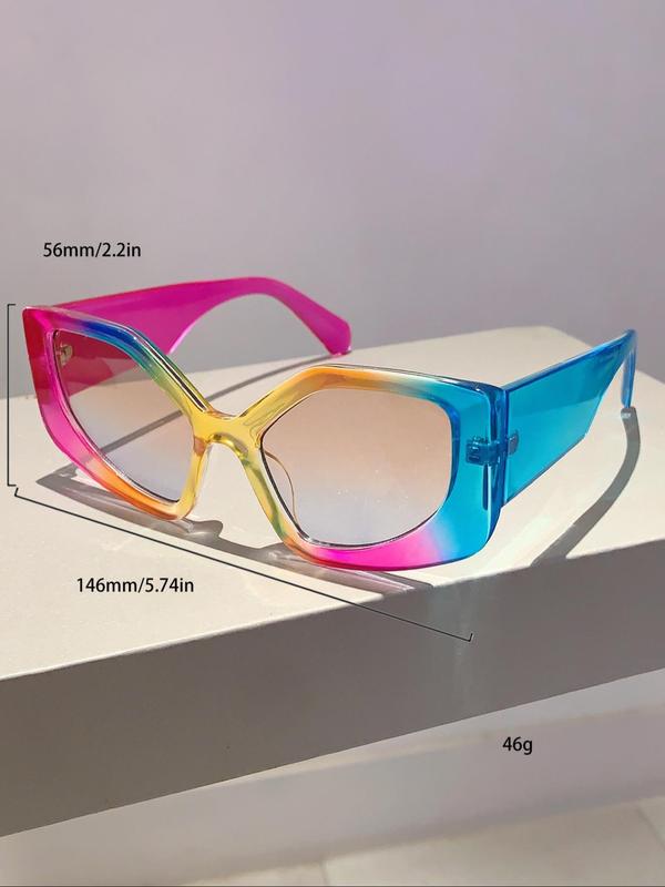 Summer Geometric Frame Sunglasses Trends 2024, New Personality Travel Accessories for Women & Men, Lightweight and Durable for Outdoor Sun Protection Glasses for Daily Use