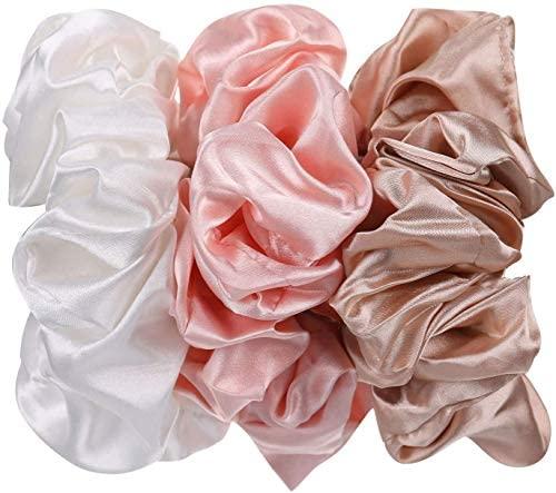 6 Pieces Satin Silk Scrunchies for Hair, Large Satin Hair Ties Ponytail Holder Hairbands & Scrunchies