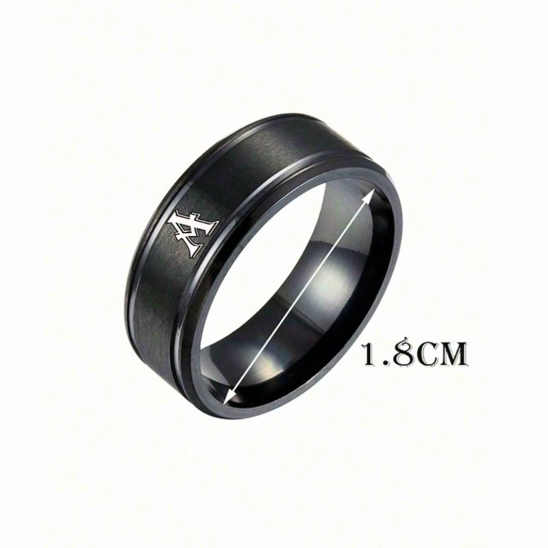 Letter Rings Popular Fashion Steel Alloy Jewelry For Men Daily Wear Create A Stylish Look