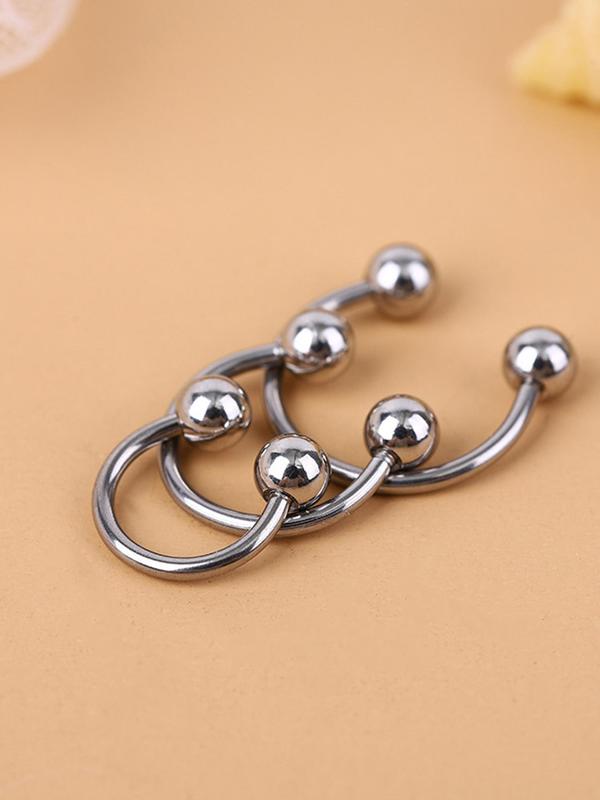 Punk Style Nose Ring & Replacement Ball Set, Stainless Steel Nose Ring & Replacement Ball, Body Jewelry for Party, Daily Clothing Decor for Men & Women