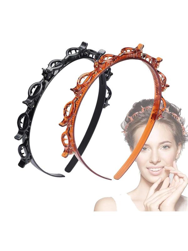 Cute Hair Clip Decor Hairband , Novelty Multifunction Hair Hoop with Clips, Fashionable Hair Accessories for Women, Minimalist Headwear, Trendy Hair Hoop