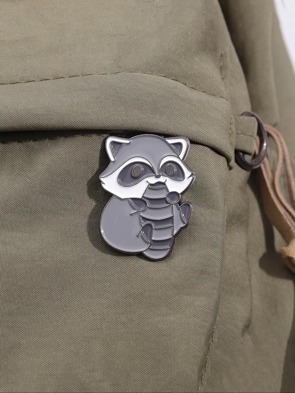 Cute Cartoon Raccoon Design Brooch, Fashion Alloy Badge for Daily Clothing Decor, Trendy All-match & Exquisite Brooch for Birthday Gift