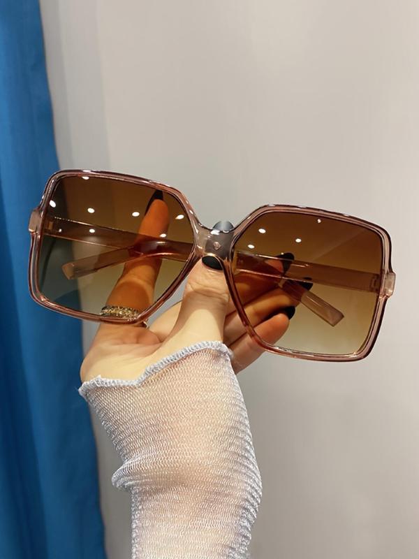 Elegant Oversized Square Frame Sunglasses for Women, Trendy Casual Sunglasses for Everyday Outdoor Activities, Cool Female Accessories