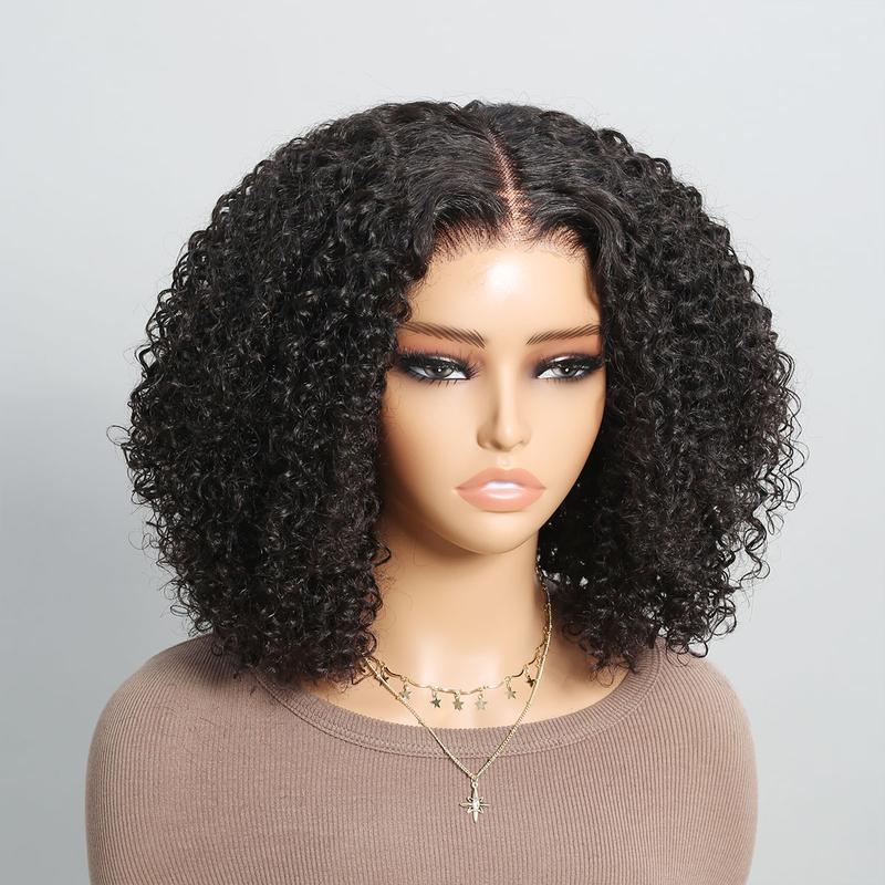 Arabella Minimalist Glueless Bob Wig Jerry Curly Body Wave Loose Curly Straight Virgin Human Hair Wig Grab Go 6x6x2 Middle Part Pre Plucked Pre-Bleached 180% Density