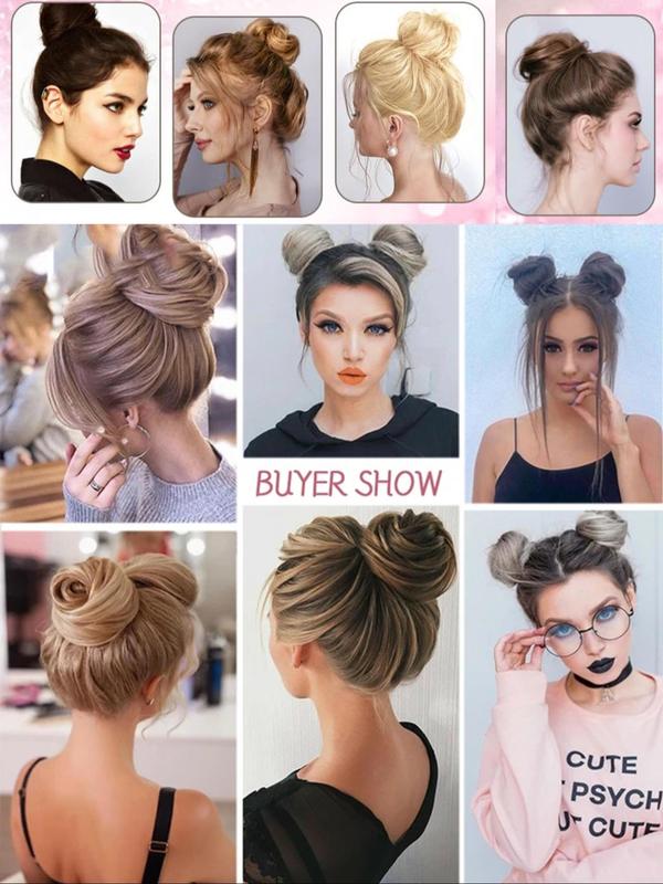 3 Inch Synthetic Fake Hair Bun, Natural Fluffy Hair Bun, Synthetic Hairpiece for Women & Girls, Suitable for Daily Use