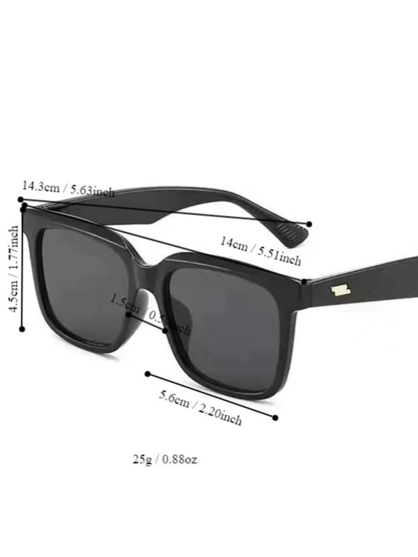 Unisex Simple Style Minimalist Sunglasses, Trendy Casual Square Frame Sunglasses for Everyday Use, Fashion Y2k Accessories for Outdoor Activities