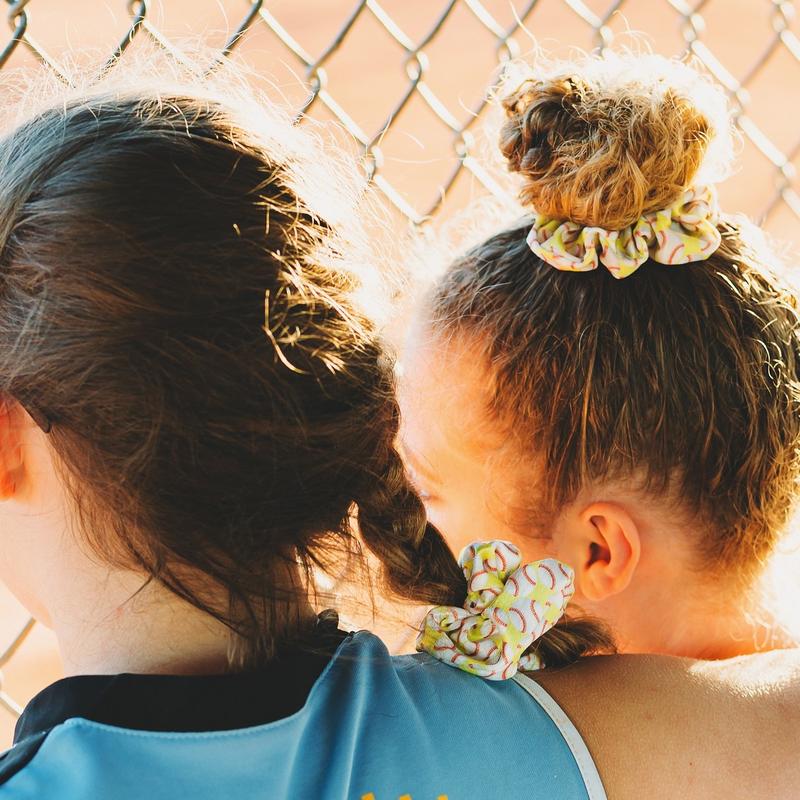 Softball Velvet Hair Tie Scrunchie Casual Accessory