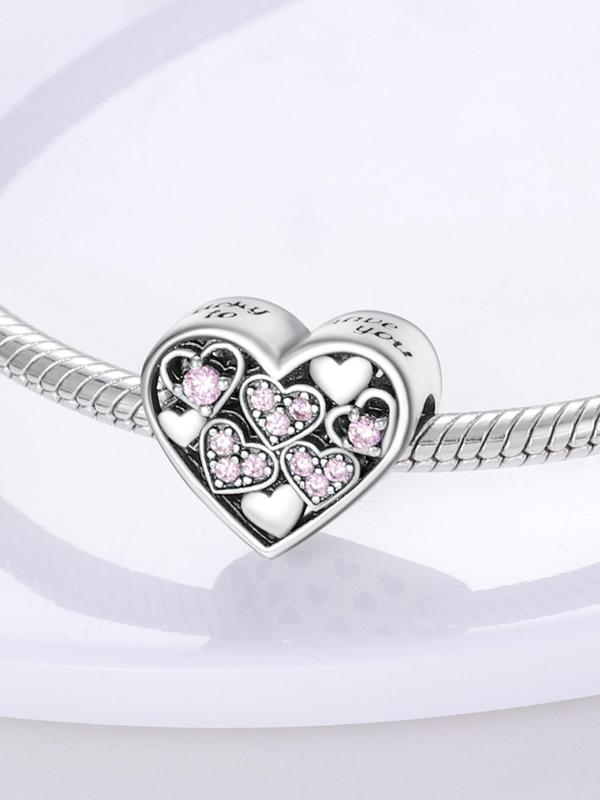 Heart Shaped Artificial Zircon Decor Charm, DIY Jewelry Supplies for Necklace Bracelet Bangle Making, Fashion Jewelry Accessories for Women & Girls for Daily Decoration